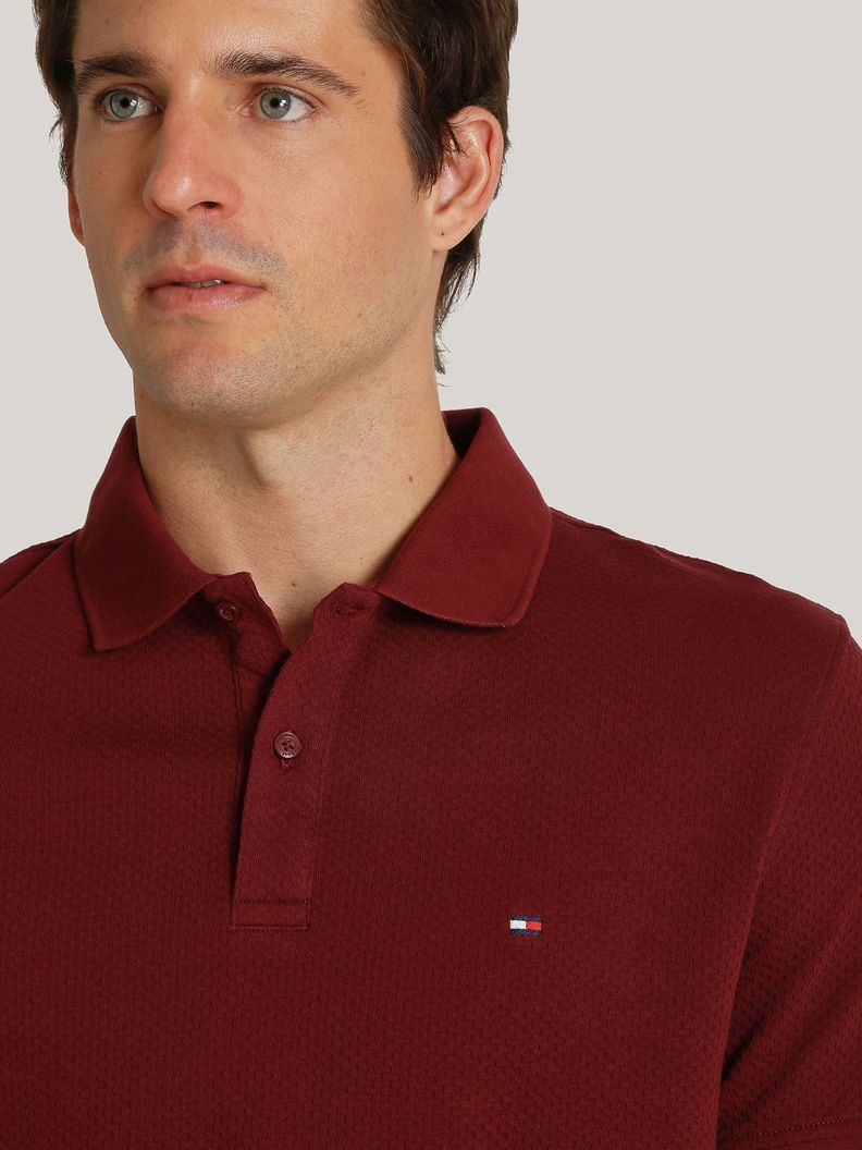 Polo Waffle Con Logo Regular Fit Rojo Tommy Hilfiger-3