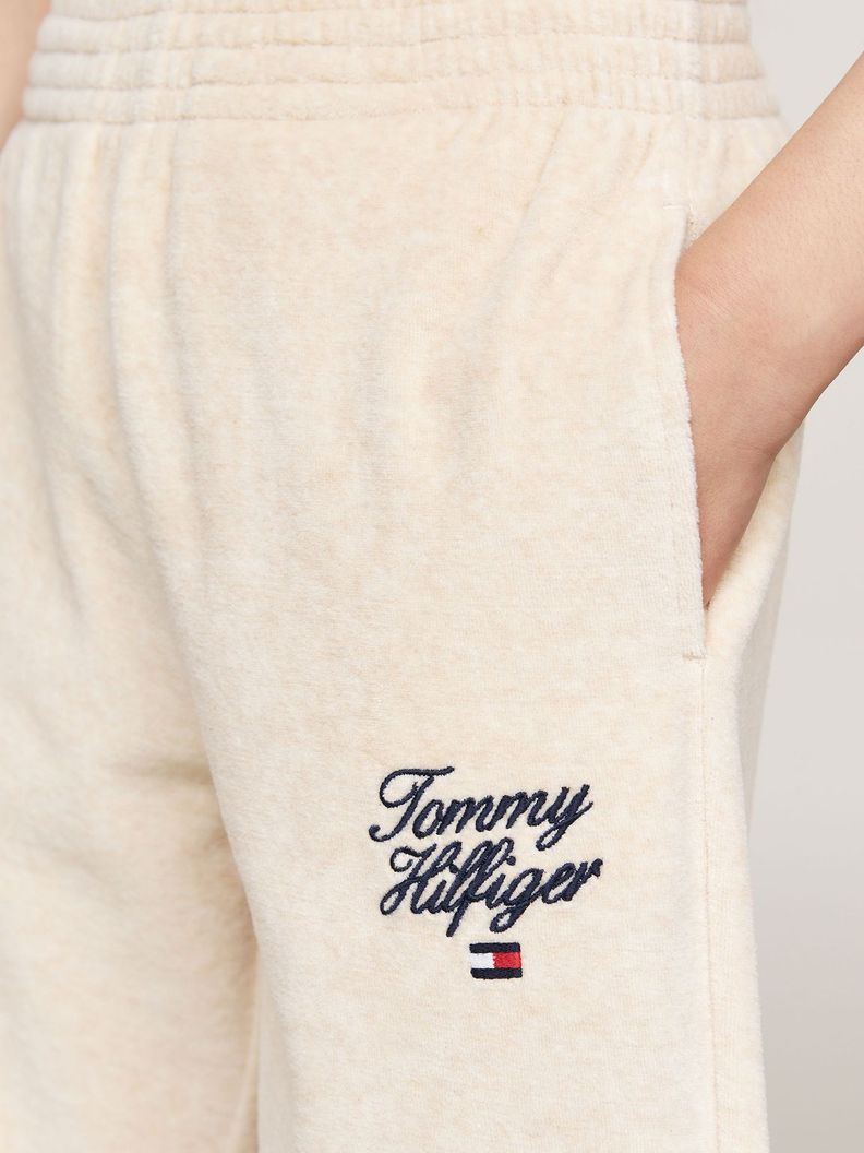 Joggers De Niña Con Logo Script Beige Tommy Hilfiger-3
