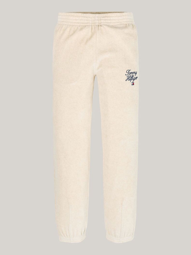 Joggers De Niña Con Logo Script Beige Tommy Hilfiger-4