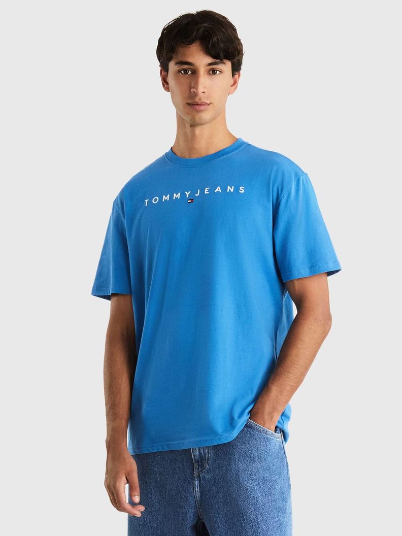 Polera Regular Linear Logo Azul Tommy Jeans-0