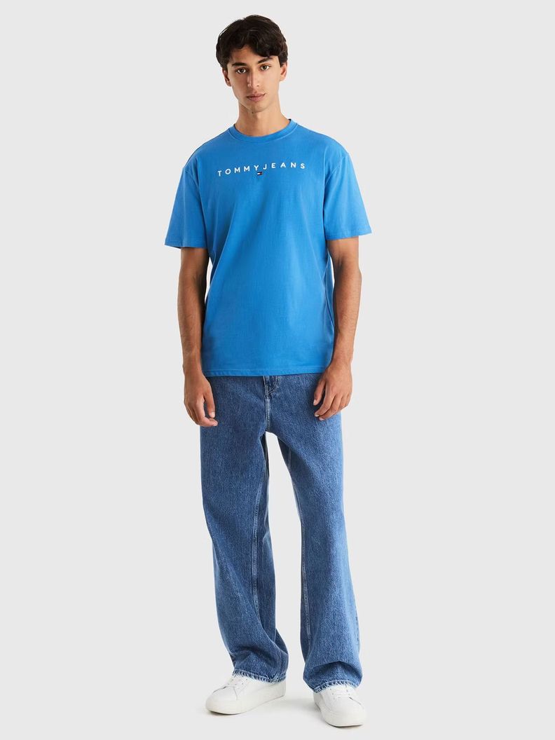 Polera Regular Linear Logo Azul Tommy Jeans-1