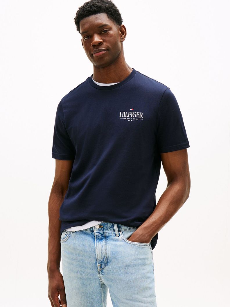 Polera Stack Logo Regular Fit Azul XS