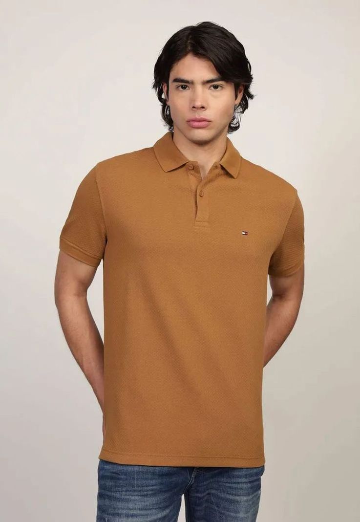 Polo Waffle Con Logo Regular Fit Café Tommy Hilfiger-0