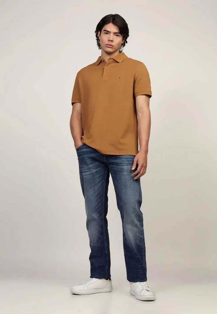 Polo Waffle Con Logo Regular Fit Café Tommy Hilfiger-1