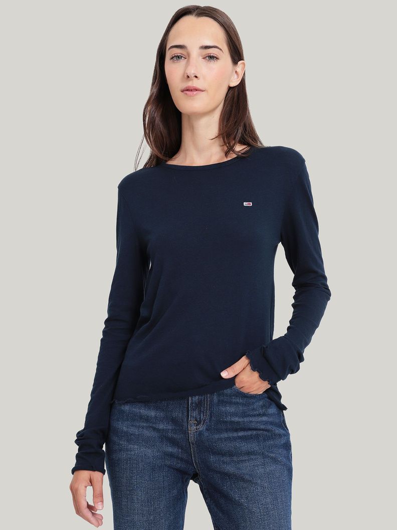 Polera Slub Soft Con Logo Azul Tommy Hilfiger-0