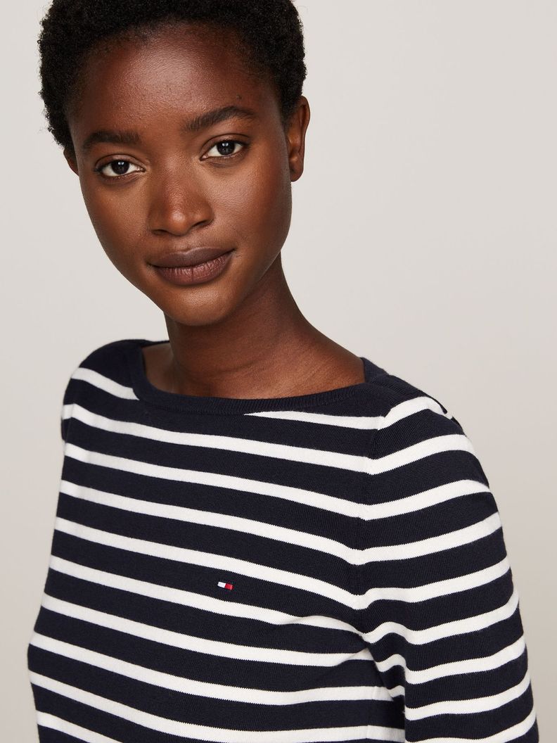 Sweater Con Cuello Estilo Barco Azul Tommy Hilfiger-3