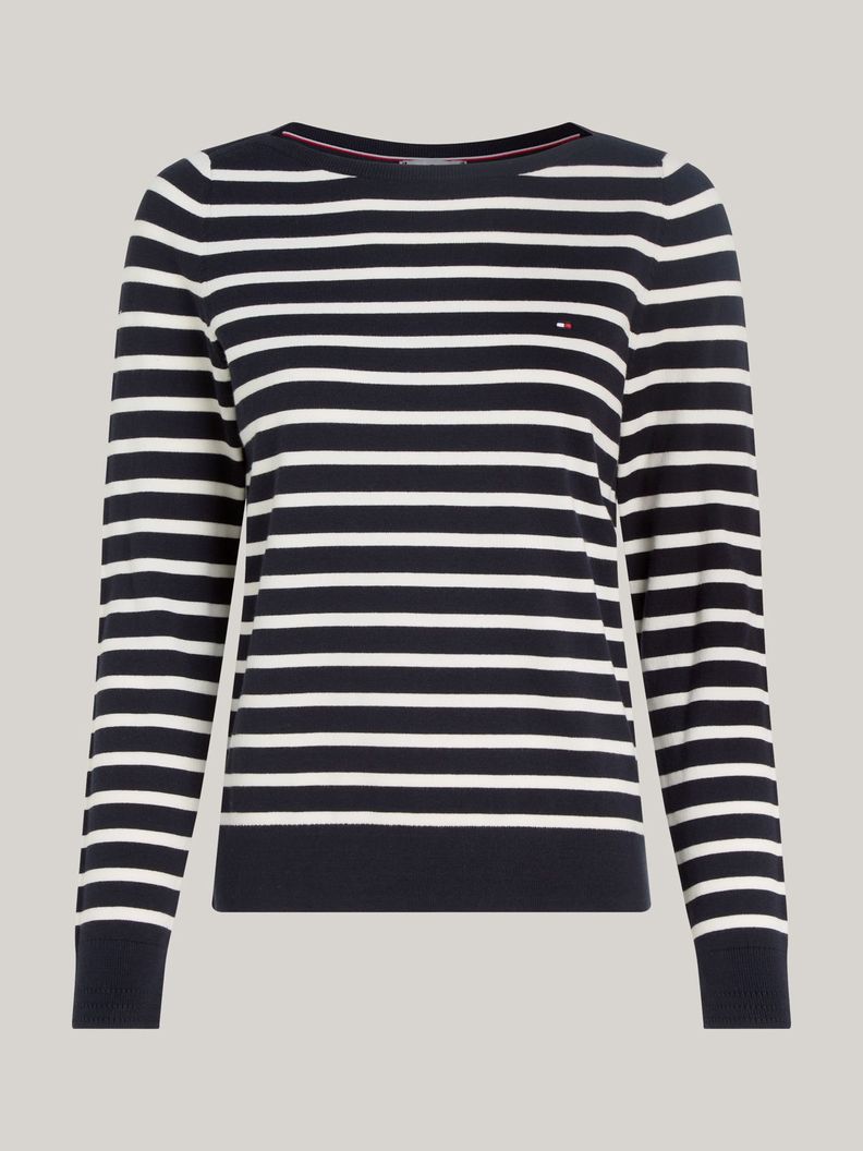 Sweater Con Cuello Estilo Barco Azul Tommy Hilfiger-4