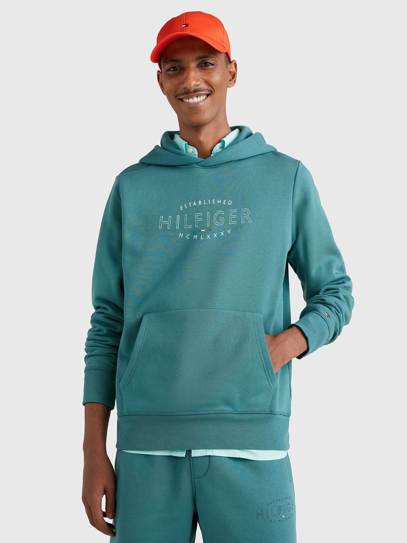 Polerón Hoodie Curve Logo Verde Tommy Hilfiger-0