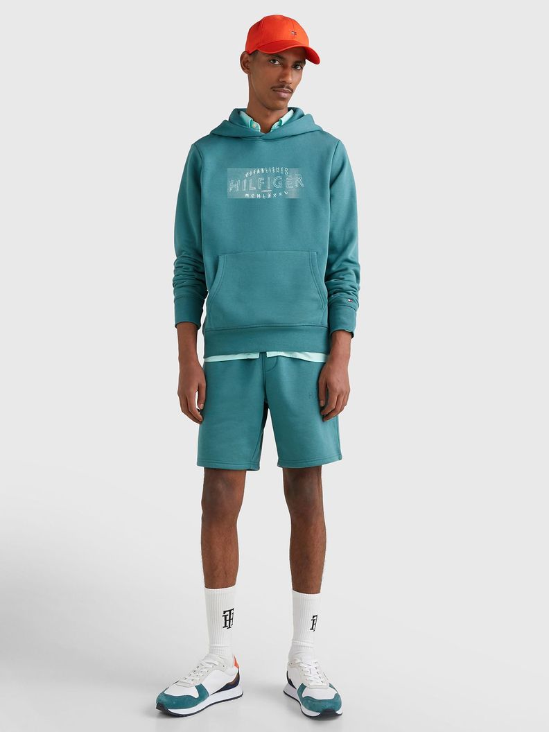 Polerón Hoodie Curve Logo Verde Tommy Hilfiger-1