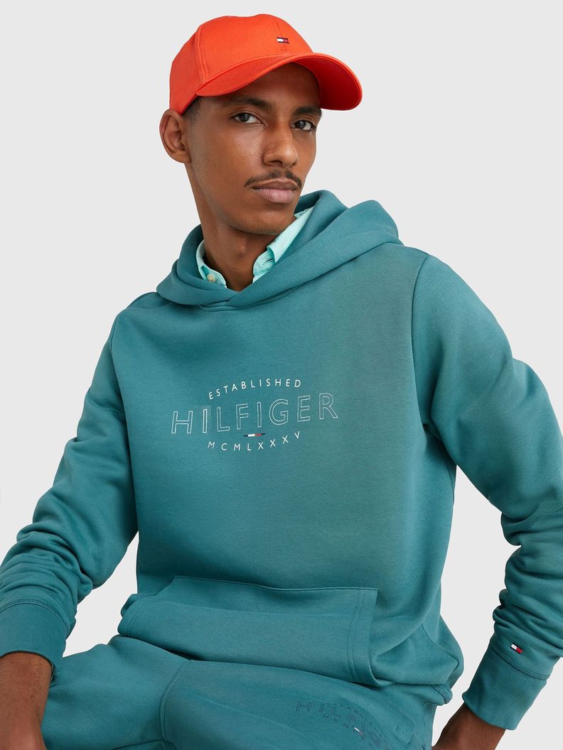 Polerón Hoodie Curve Logo Verde Tommy Hilfiger-3