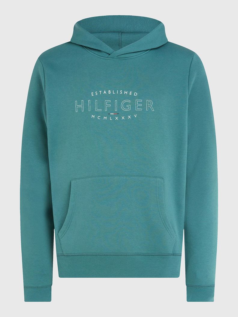 Polerón Hoodie Curve Logo Verde Tommy Hilfiger-4