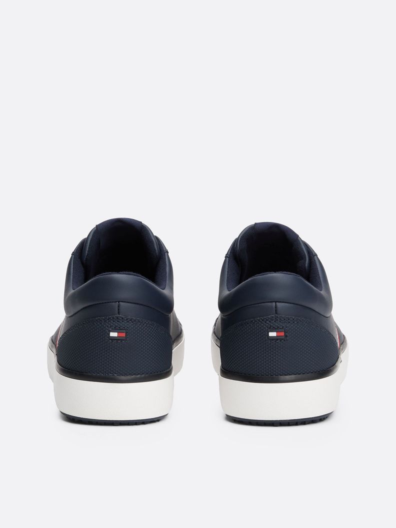 Zapatillas Core Stripe De Cuero Azul Tommy Hilfiger-1