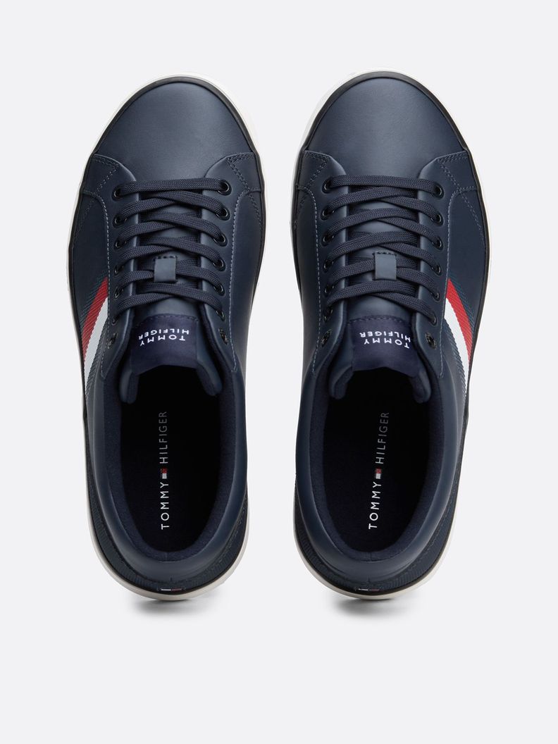 Zapatillas Core Stripe De Cuero Azul Tommy Hilfiger-2