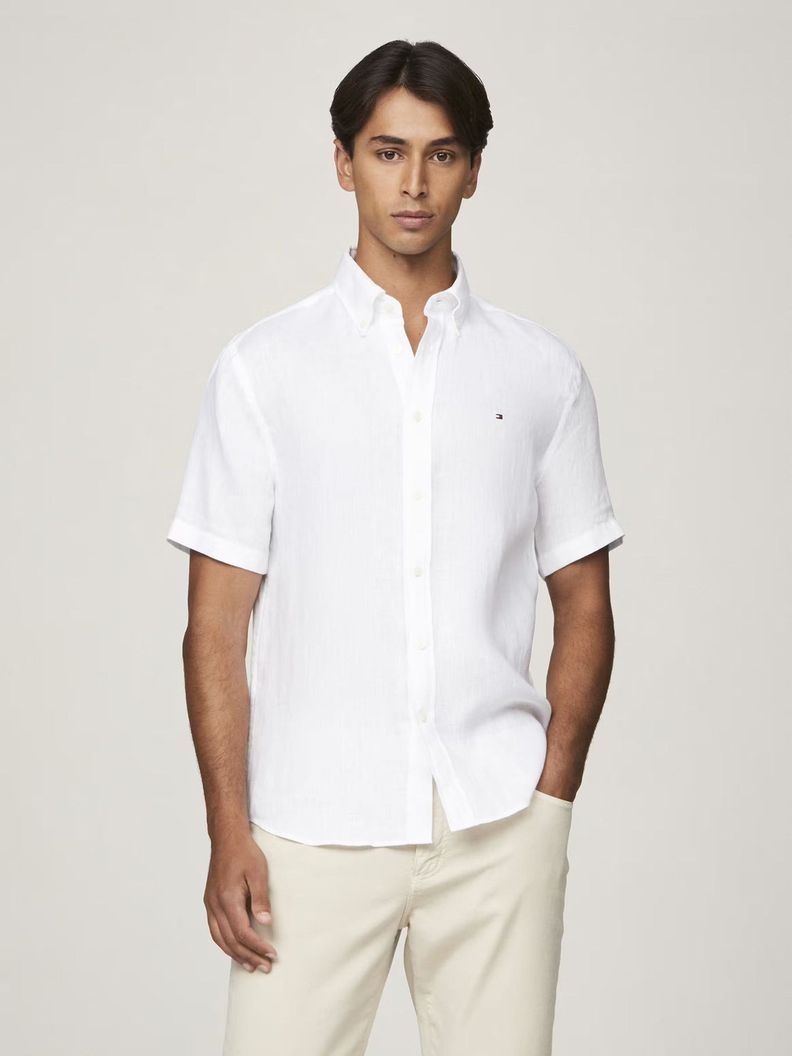 Camisa Premium Lino Regular Fit Blanco Tommy Hilfiger-0