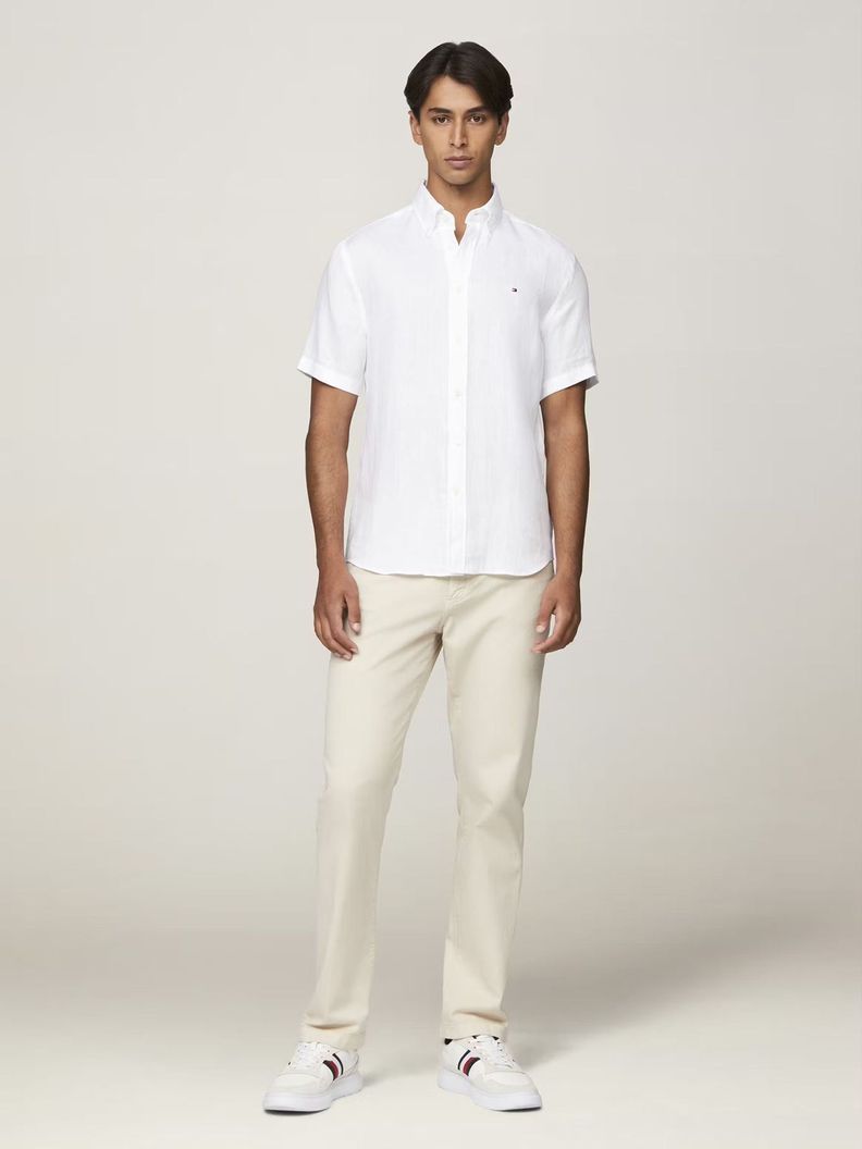 Camisa Premium Lino Regular Fit Blanco Tommy Hilfiger-1