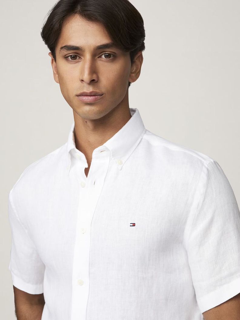 Camisa Premium Lino Regular Fit Blanco Tommy Hilfiger-3