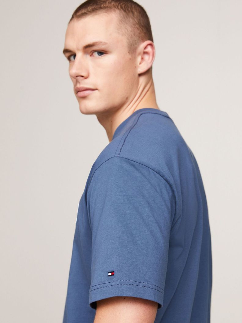 Polera Con Logo Monotype Bordado Azul Tommy Hilfiger-3
