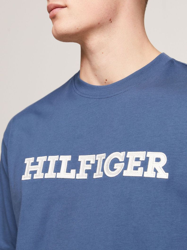 Polera Con Logo Monotype Bordado Azul Tommy Hilfiger-4