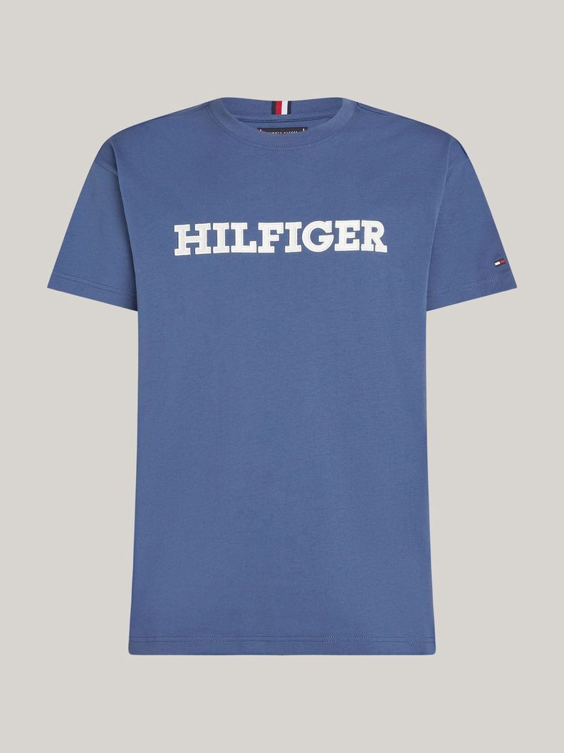 Polera Con Logo Monotype Bordado Azul Tommy Hilfiger-5