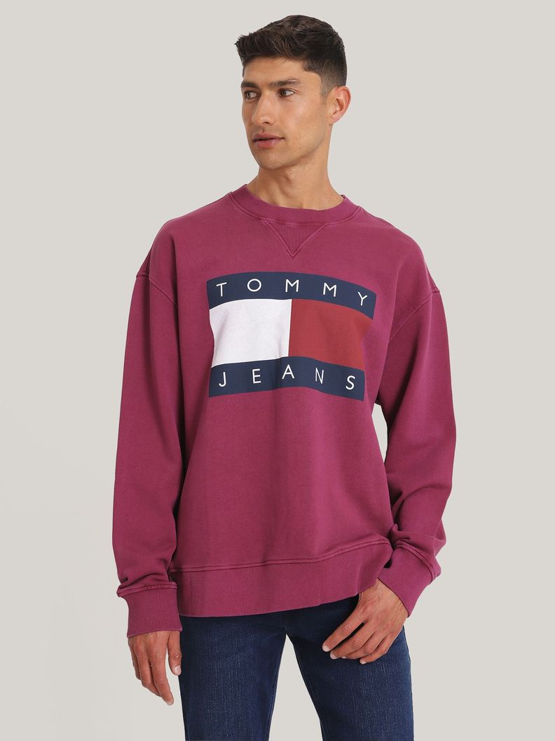 Polerón Con Logo Oversize Relaxed Burdeo Tommy Jeans-0