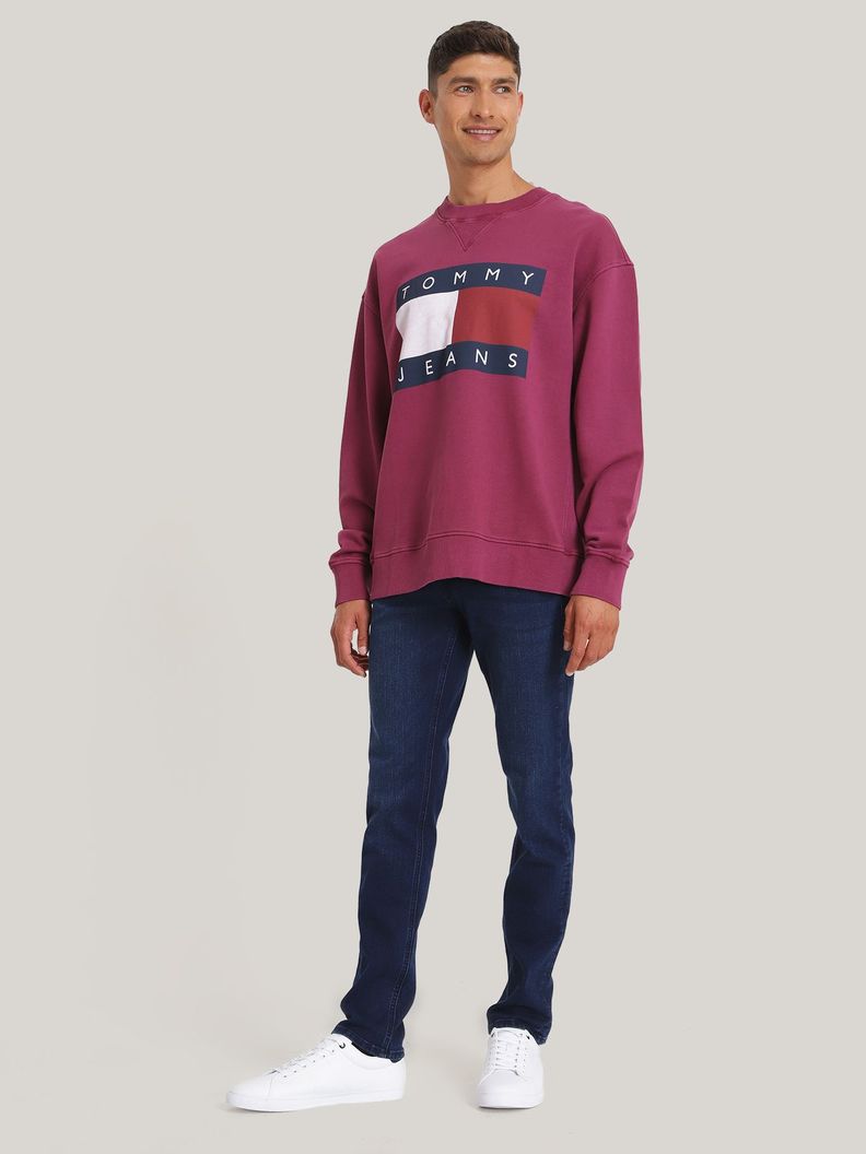 Polerón Con Logo Oversize Relaxed Burdeo Tommy Jeans-1