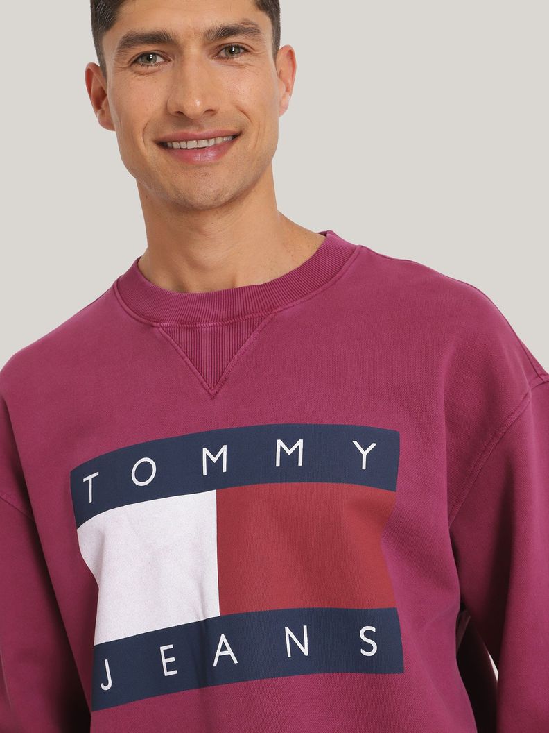 Polerón Con Logo Oversize Relaxed Burdeo Tommy Jeans-3