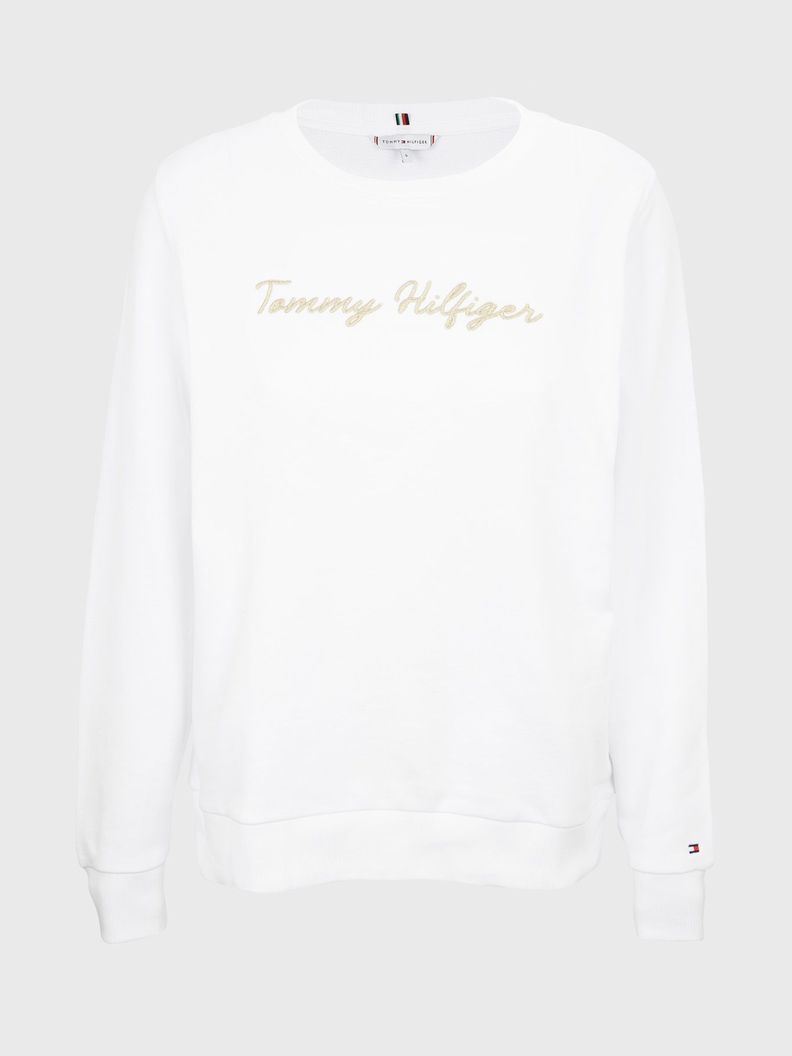 Polerón Logo Script Blanco Tommy Hilfiger A2