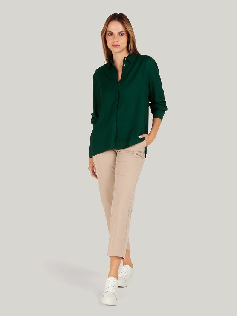 Camisa Logo Metálico Corte Amplio Verde Tommy Hilfiger-1