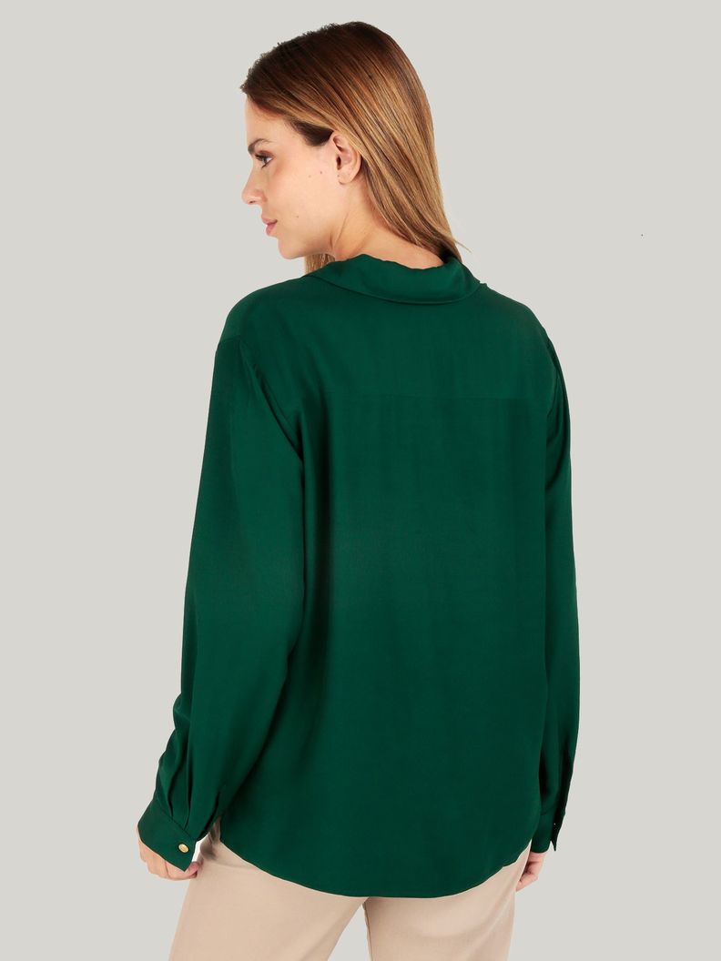 Camisa Logo Metálico Corte Amplio Verde Tommy Hilfiger-2