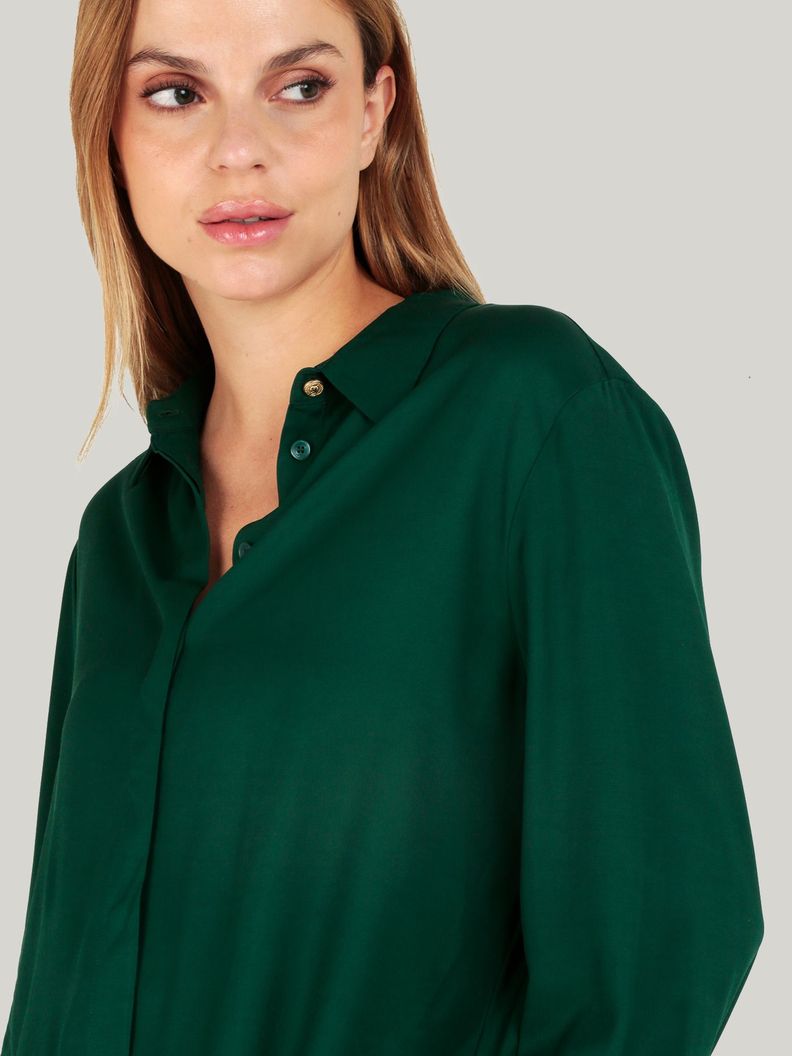 Camisa Logo Metálico Corte Amplio Verde Tommy Hilfiger-3