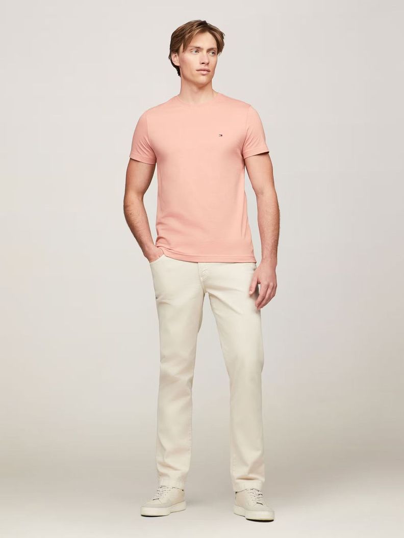 Polera Essential Cotton C-Neck Slim Fit Damasco Tommy Hilfiger-1