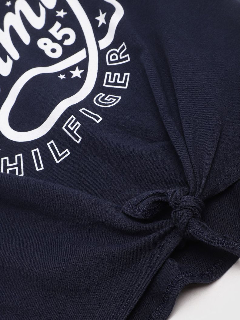 Polera Anudada Con Logo Azul Tommy Hilfiger-2