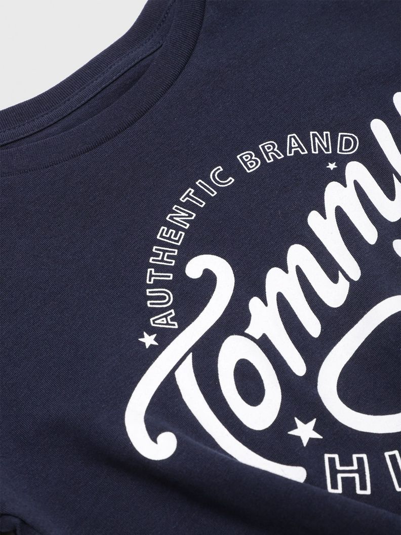 Polera Anudada Con Logo Azul Tommy Hilfiger-3