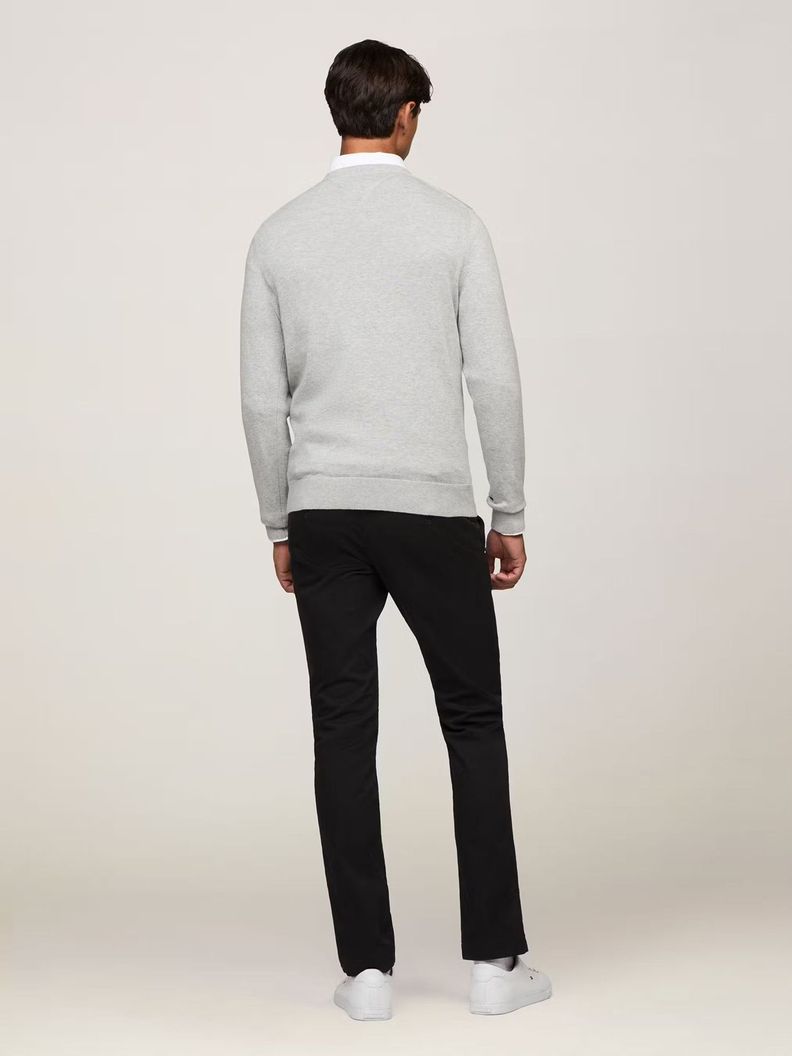 Sweater Básico Signature V-Neck Gris Tommy Hilfiger-2