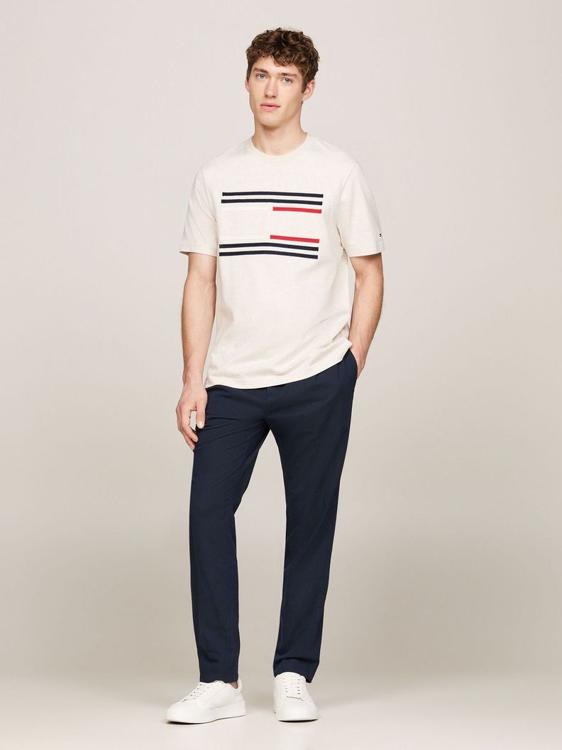 Polera Con Logo Flag Beige Tommy Hilfiger-1