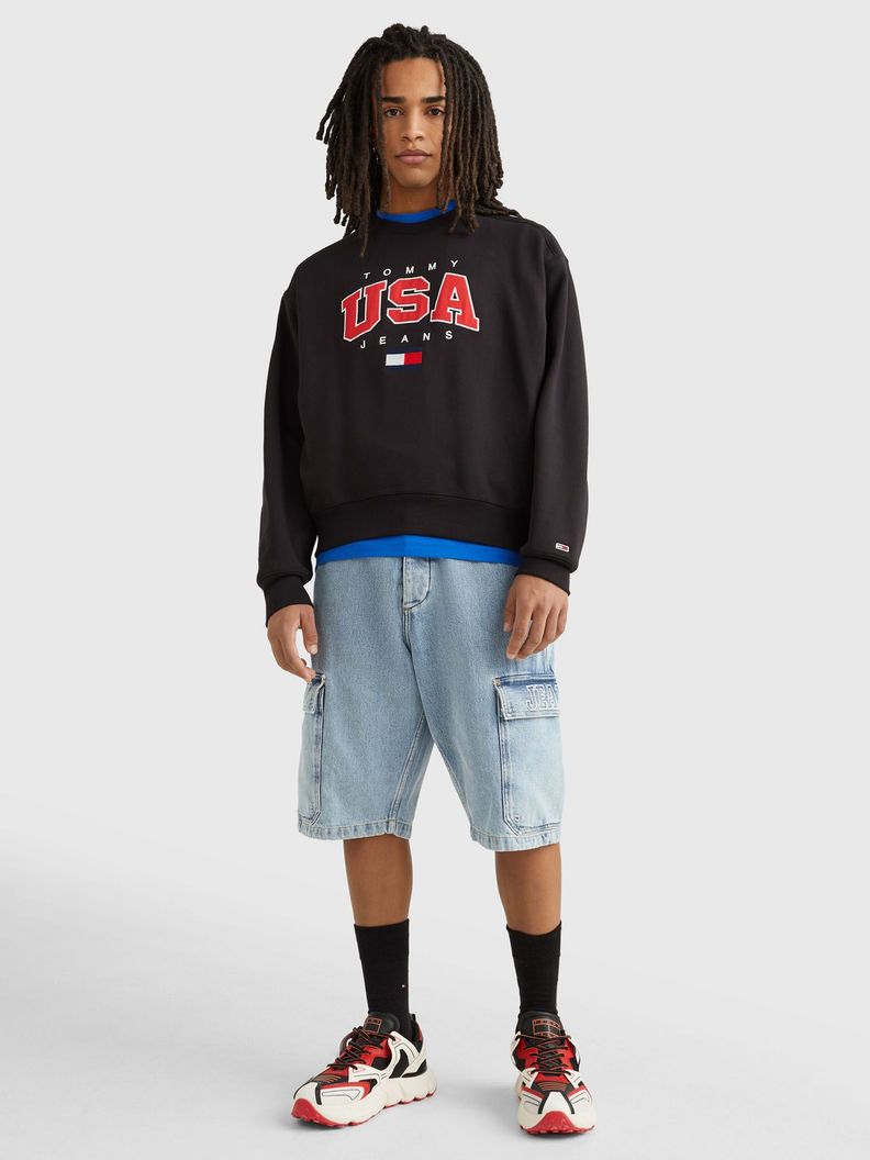 Polerón Relaxed Modern Con Logo Negro Tommy Jeans-1