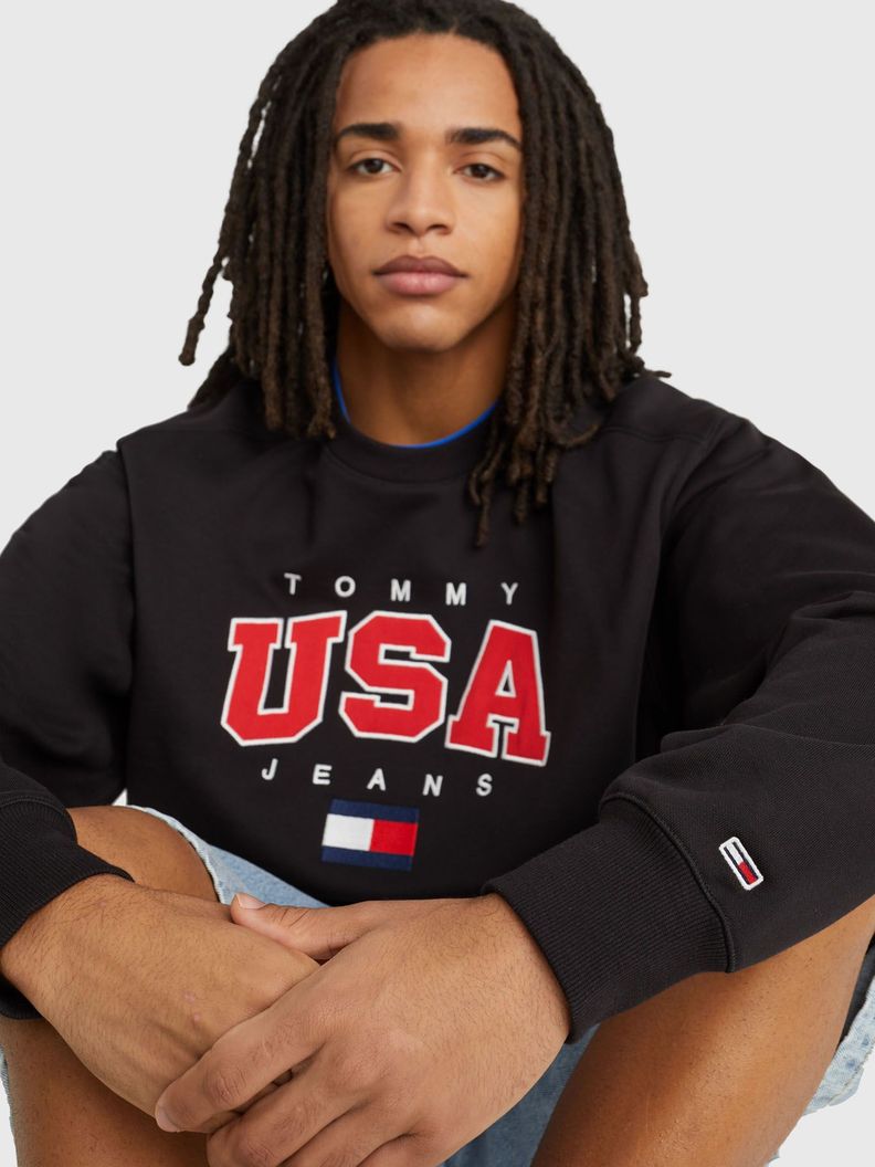 Polerón Relaxed Modern Con Logo Negro Tommy Jeans-3