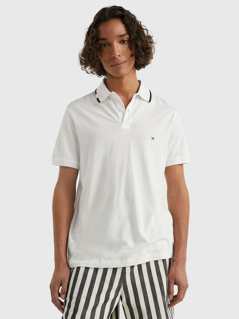 Polo Con Cuello Ribeteado Blanco Tommy Hilfiger-0