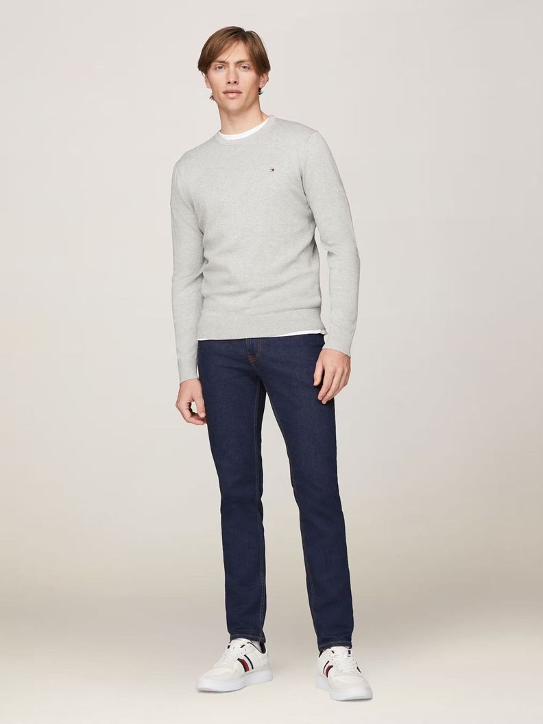 Sweater Básico Signature C-Neck Gris Tommy Hilfiger-1