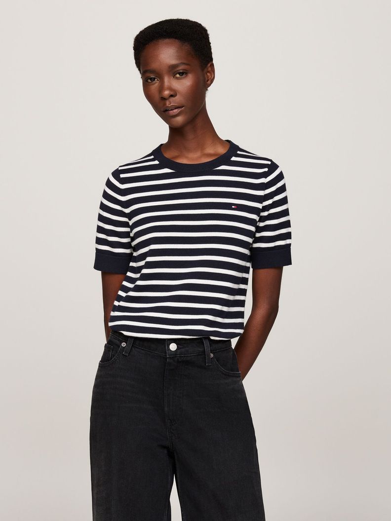 Sweater Solid Con Logo Azul Tommy Hilfiger-0