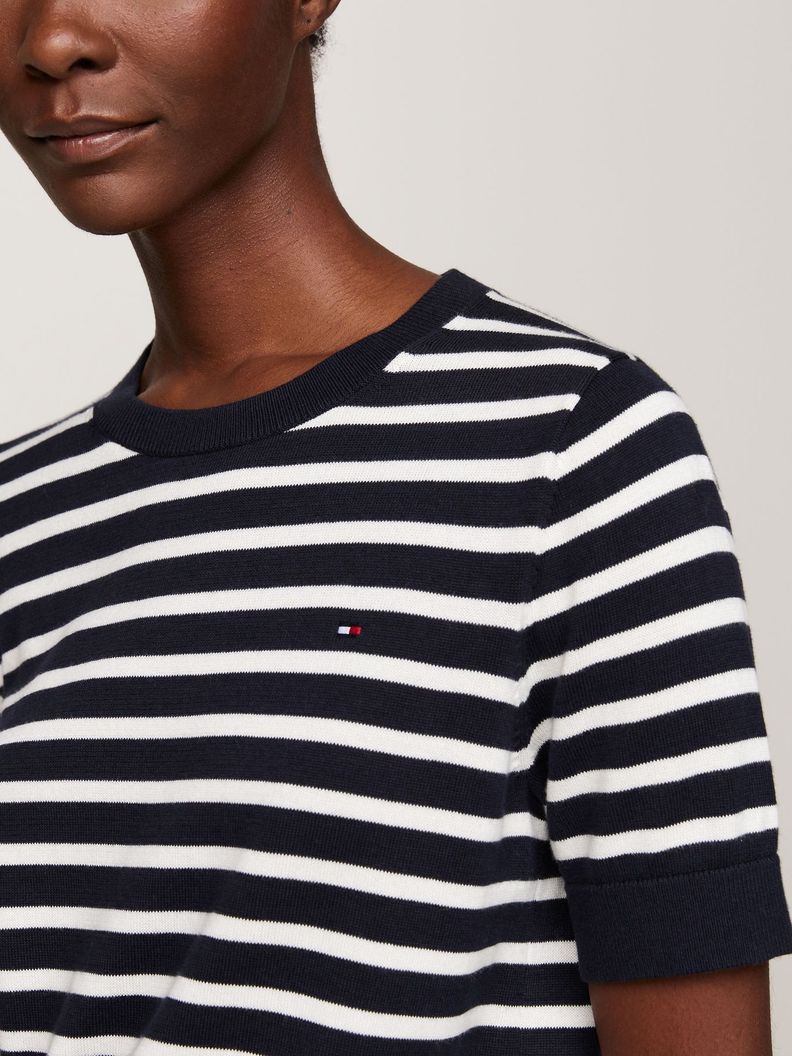 Sweater Solid Con Logo Azul Tommy Hilfiger-3