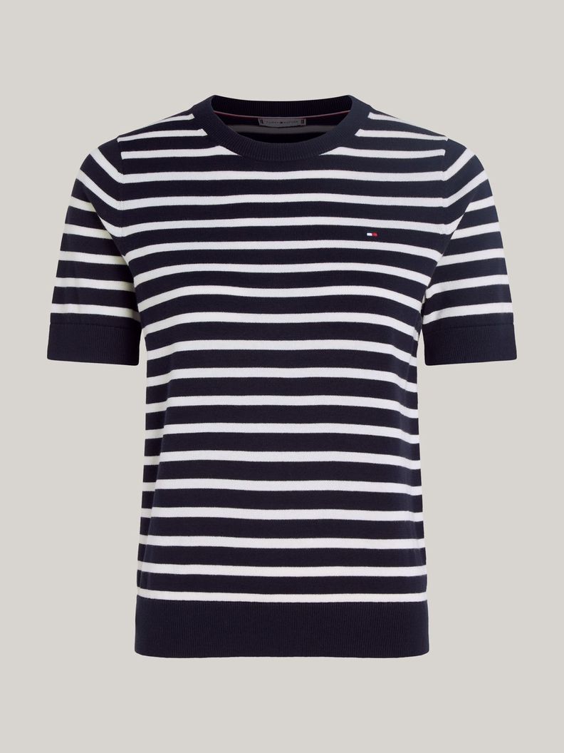 Sweater Solid Con Logo Azul Tommy Hilfiger-4