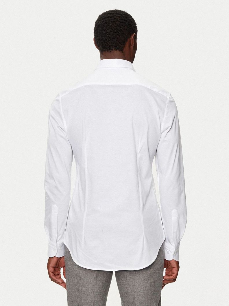 Camisa Knitted Con Logo Slim Fit Blanco Tommy Hilfiger-2