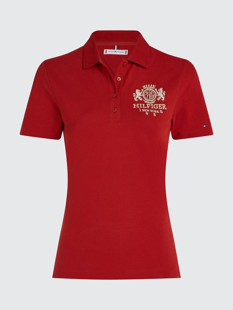 Polo Varsity Crest Slim Fit Rojo Tommy Hilfiger-4