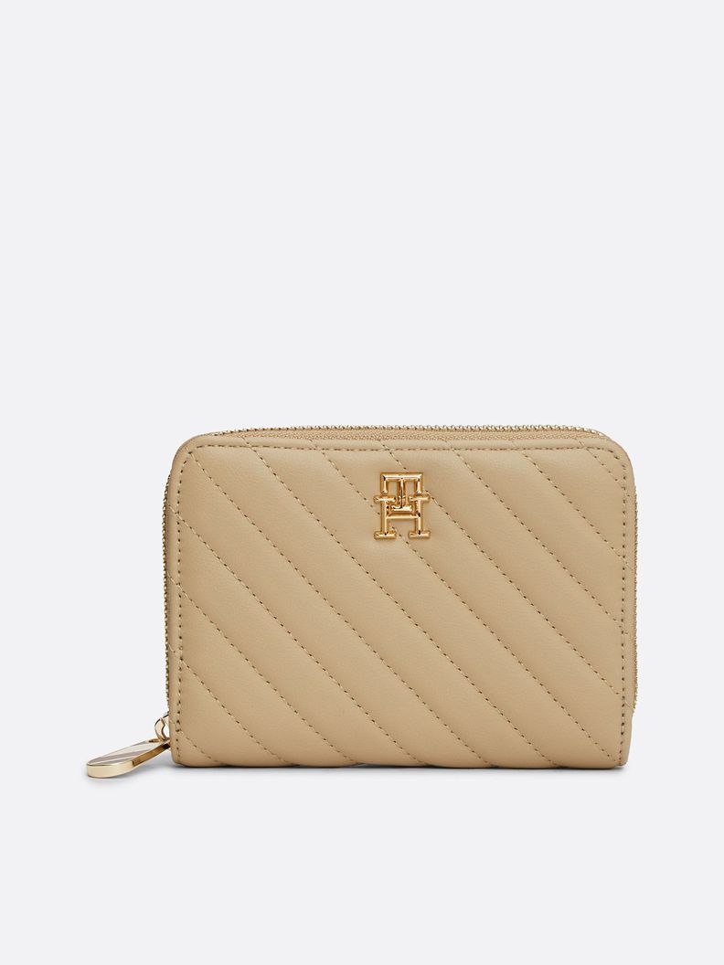 Billetera Acolchada Con Cierre Beige Tommy Hilfiger-0