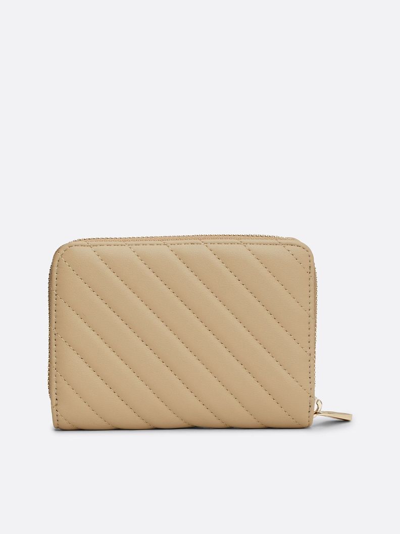 Billetera Acolchada Con Cierre Beige Tommy Hilfiger-1