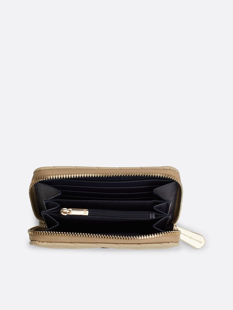 Billetera Acolchada Con Cierre Beige Tommy Hilfiger-2