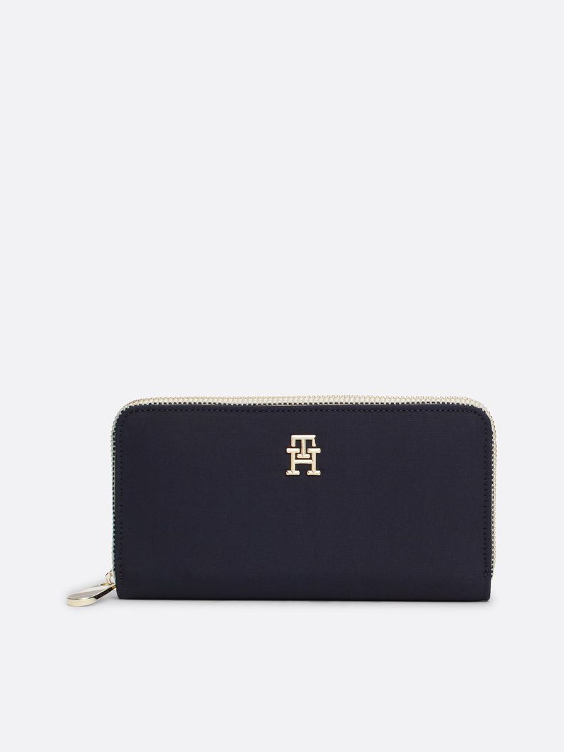 Billetera Con Cierre Y Monograma Th Azul Tommy Hilfiger-0