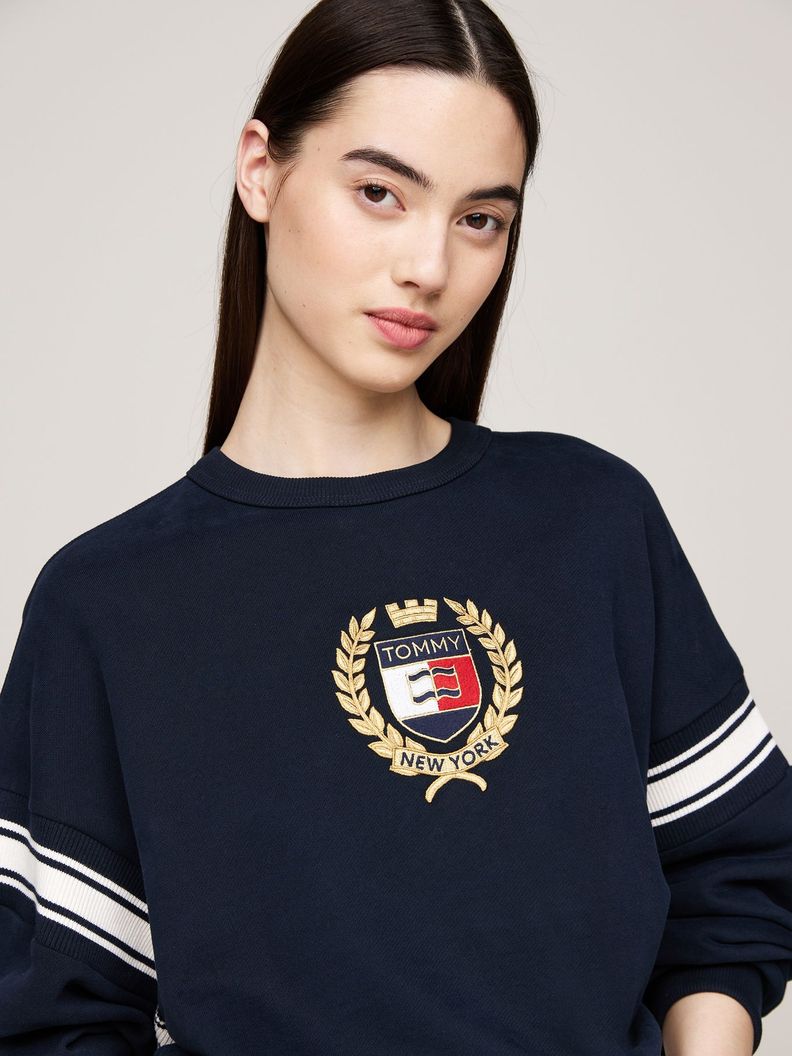 Polerón Crest Preppy Logo Azul Tommy Hilfiger-3