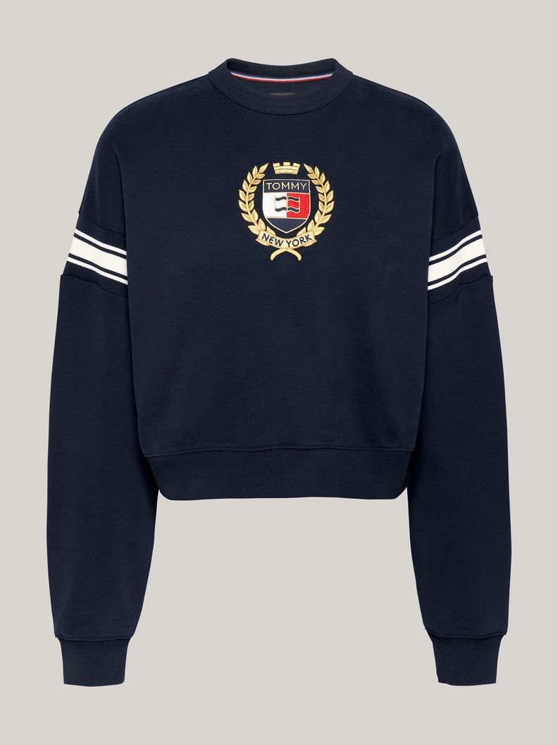 Polerón Crest Preppy Logo Azul Tommy Hilfiger-4